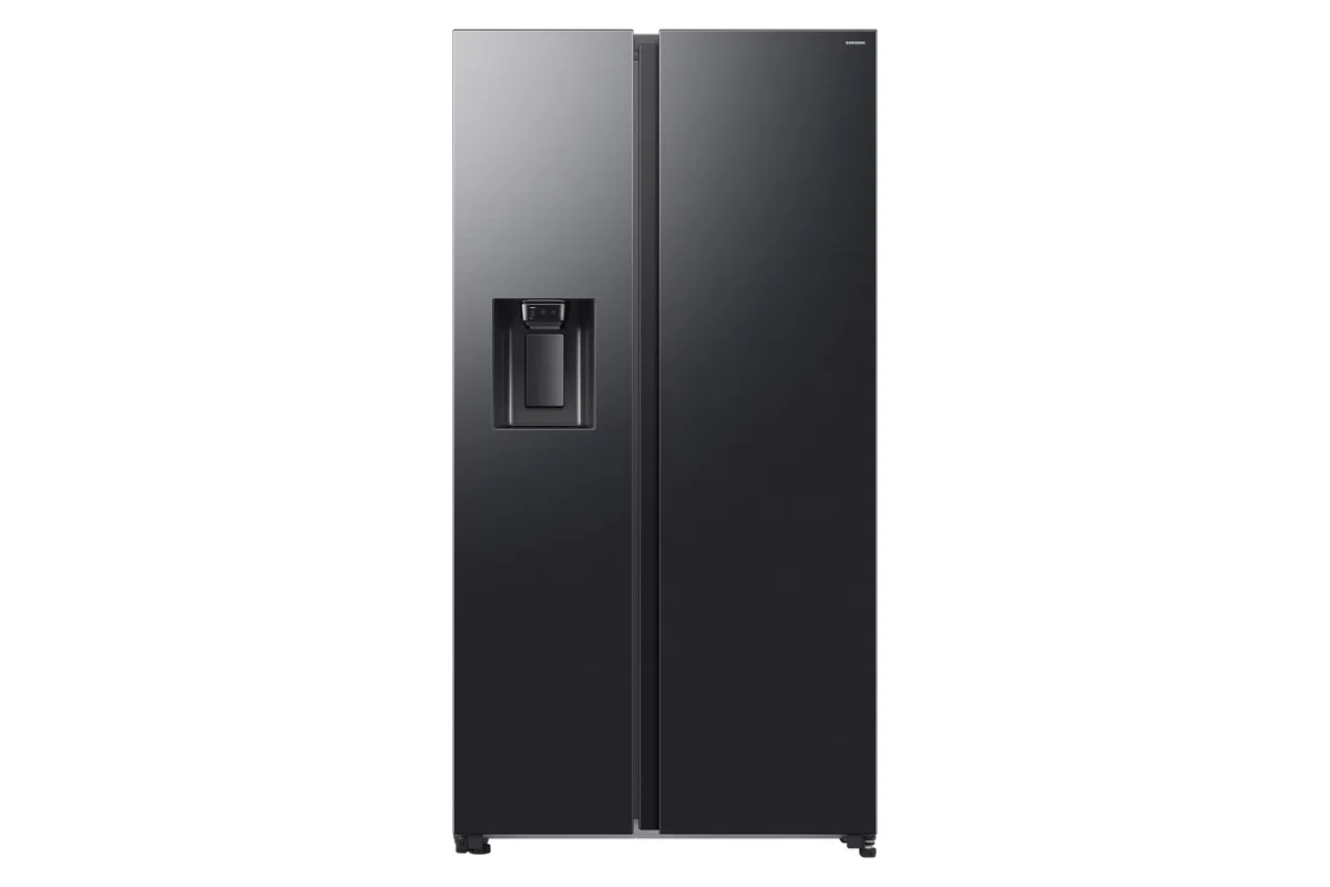 Samsung Réfrigérateur côte à côte RS70F65KEF/EF avec distributeur d'eau/glaçons, Wifi avec mode AI Energy, Total No Frost, SpaceMax, 635 L, LxHxP: 91,2 x 178,4 x 72,6 cm, Anthracite