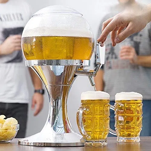 TSC - Distributeur Réfrigéré Girafe Bière Fontaine à Boissons avec Récupérateur de Glace Distributeur 3,5 litres