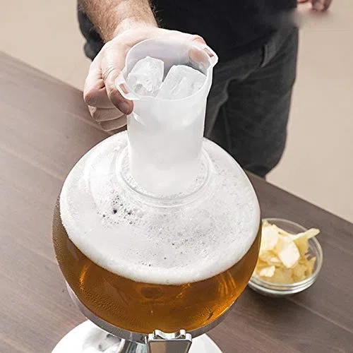 TSC - Distributeur Réfrigéré Girafe Bière Fontaine à Boissons avec Récupérateur de Glace Distributeur 3,5 litres