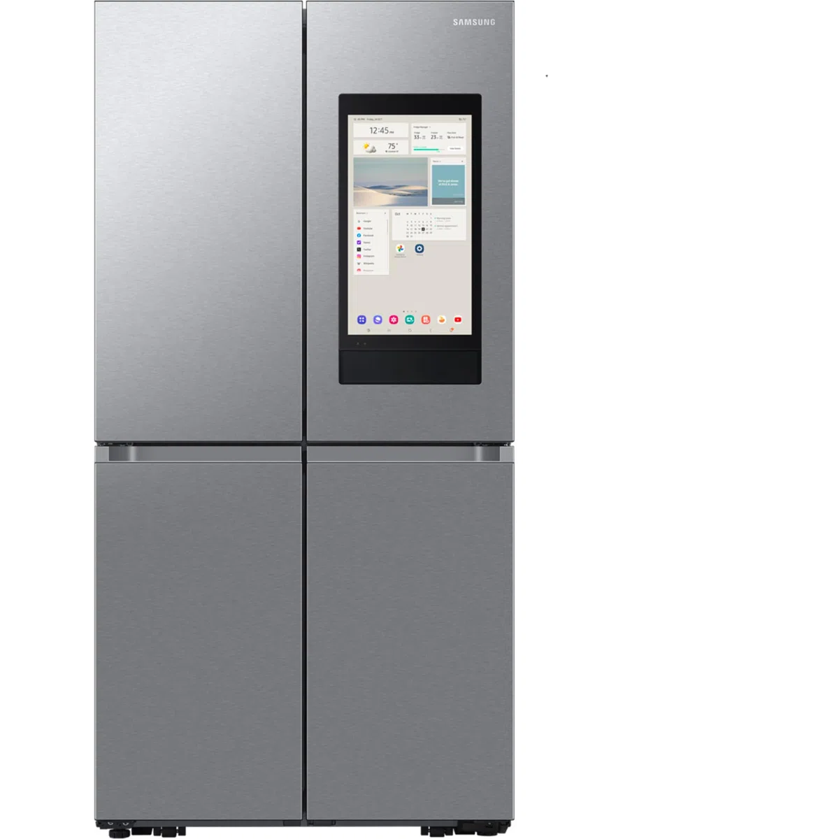 Samsung Réfrigérateur 4 Portes Family Hub AI, Avec AI Vision Inside, Wifi+AI Energy Mode, Centre de Boissons, Dos Métallique, 636 L