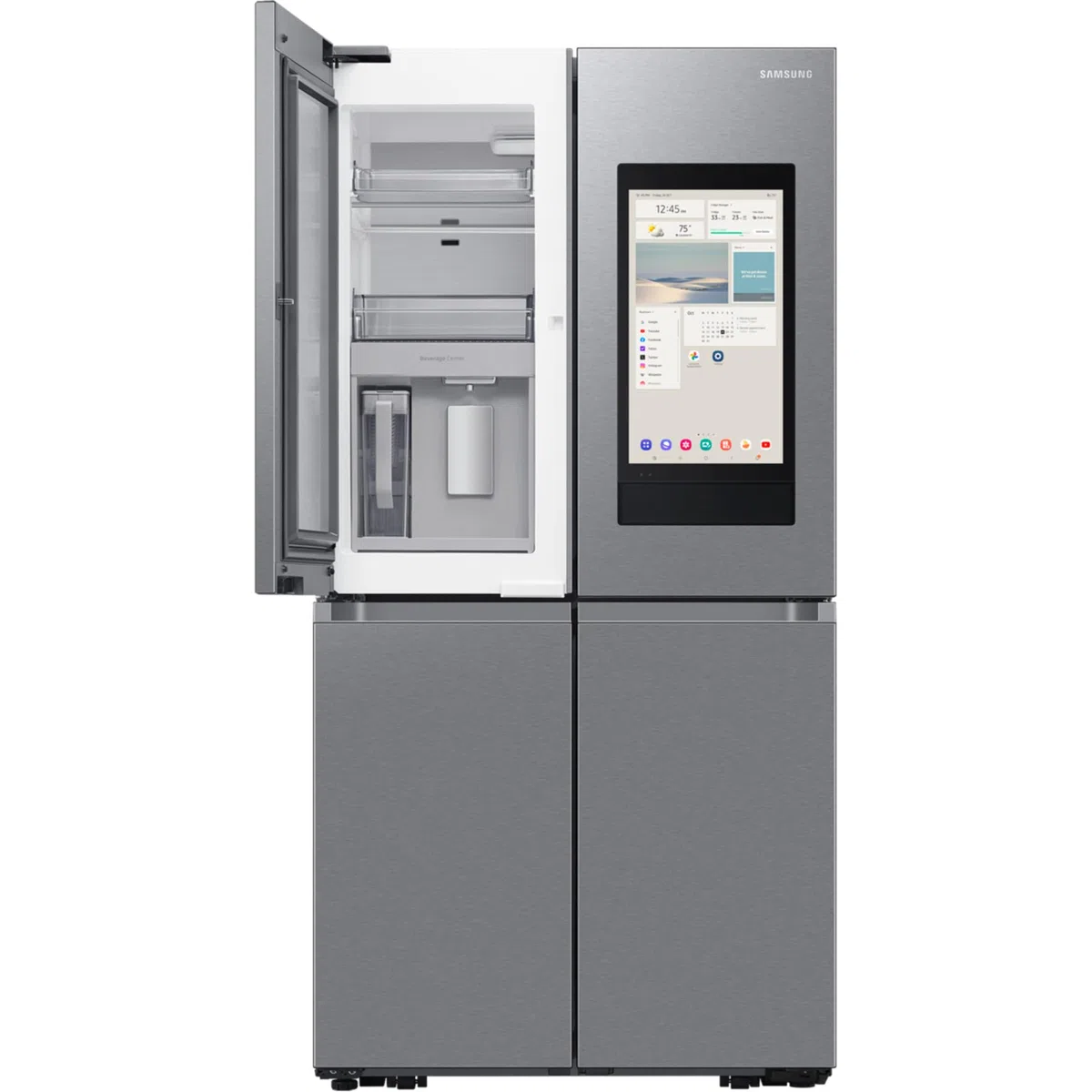 Samsung Réfrigérateur 4 Portes Family Hub AI, Avec AI Vision Inside, Wifi+AI Energy Mode, Centre de Boissons, Dos Métallique, 636 L