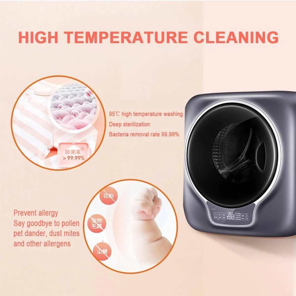 Lave-Linge à Chargement Frontal D'une Capacité De 3 Kg, Mini Machine à Laver, Machine à Laver à Tambour Murale, Pour Vêtements D'enfants, Sous-Vêtements, Chaussettes