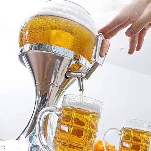 TSC - Distributeur Réfrigéré Girafe Bière Fontaine à Boissons avec Récupérateur de Glace Distributeur 3,5 litres