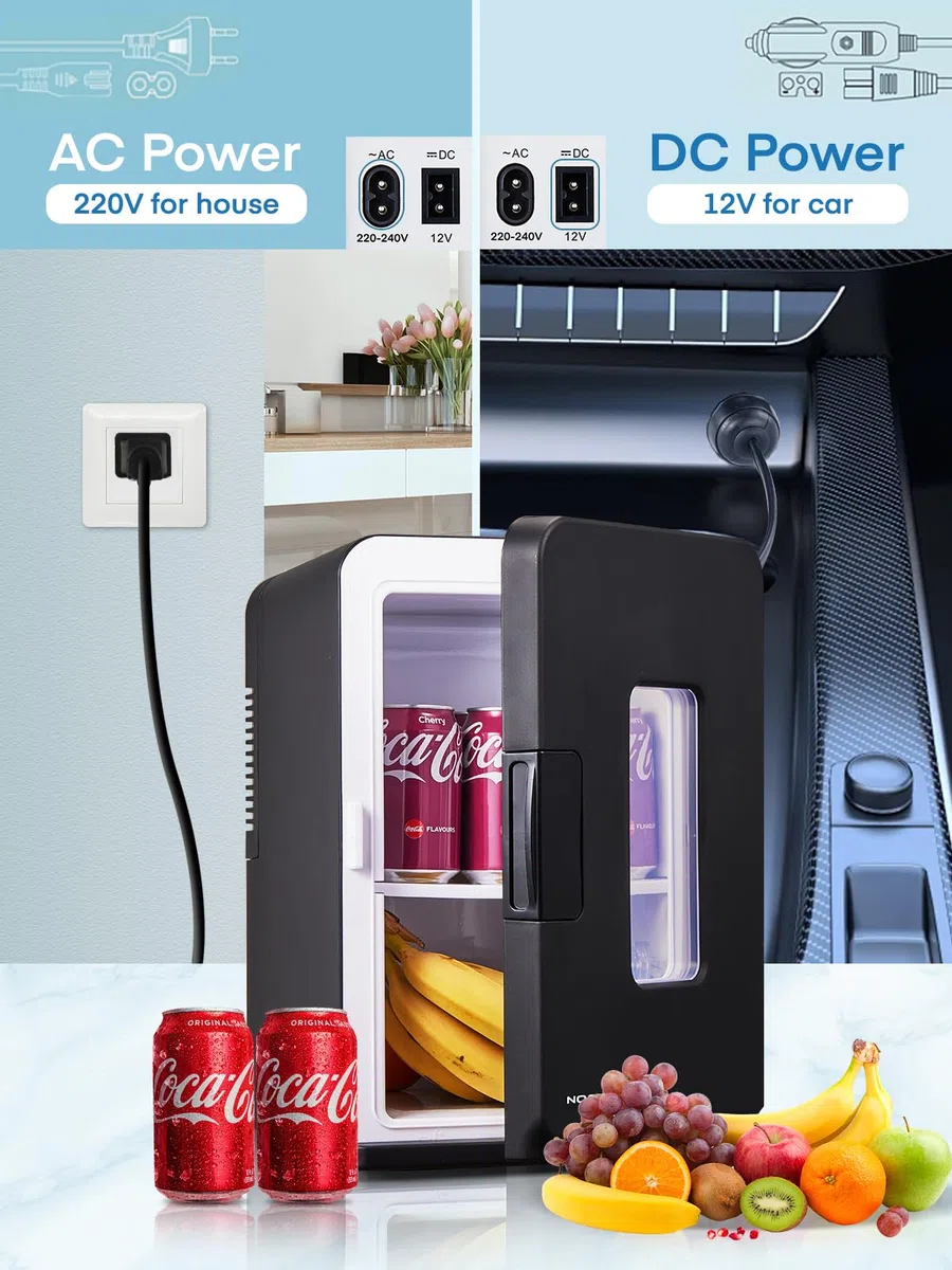 NORTHCLAN Mini Frigo de Chambre 15L/21 Cans, Réfrigérateur Électrique avec ECO Mode Silencieux pour Chambre/Voiture, Fonction Chaud/Froid, 12V/220V Glacière Portable de Beauté