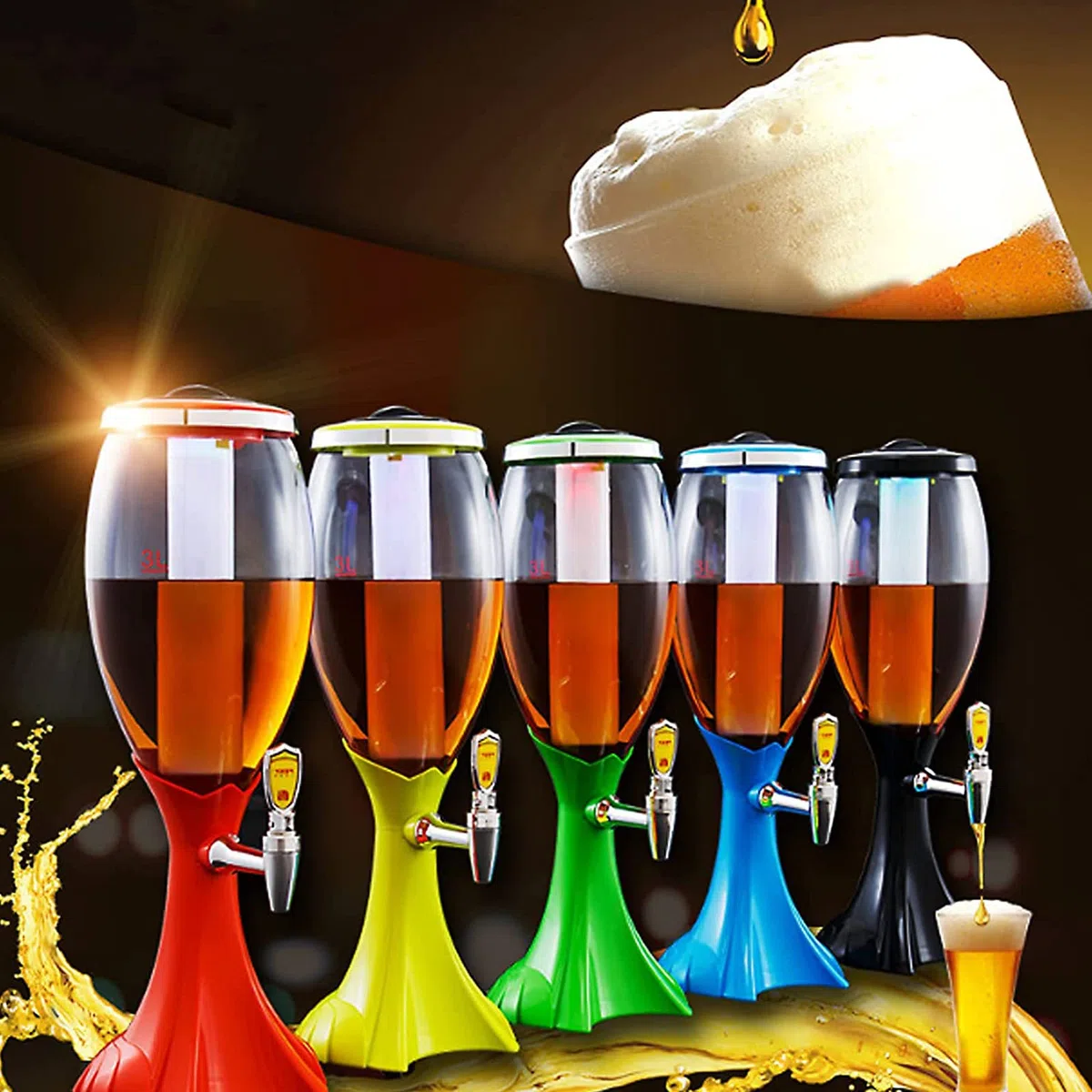 Distribution De Bière 3l, Capacité Distributeur De Boissons avec Refroidisseur De Glace Et Tap Tireuse à bière pour Cuisine Bar Maison Pub