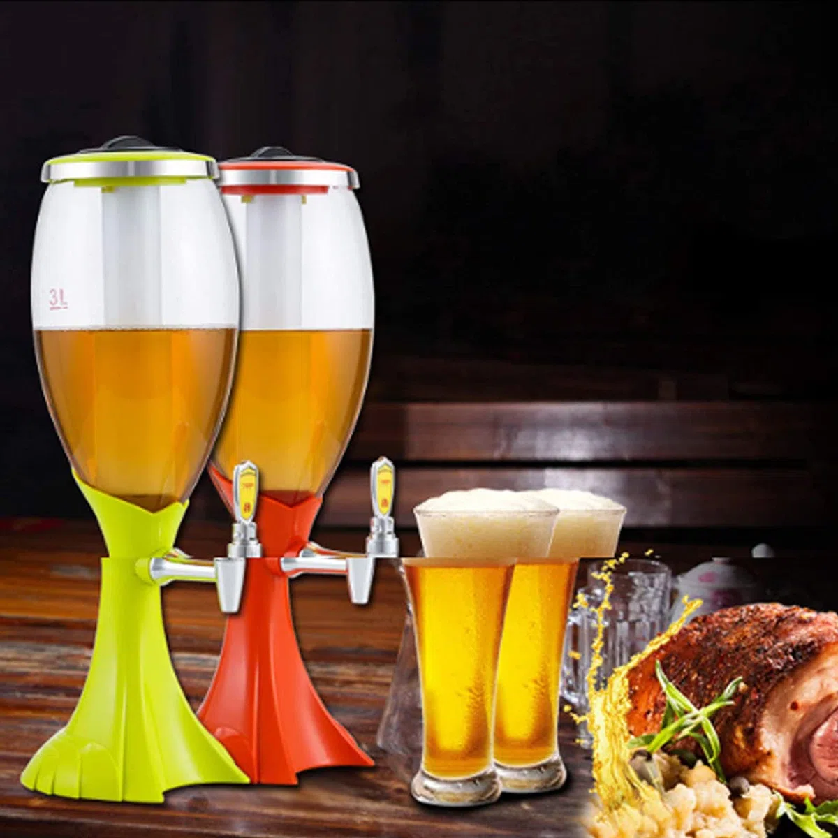 Distribution De Bière 3l, Capacité Distributeur De Boissons avec Refroidisseur De Glace Et Tap Tireuse à bière pour Cuisine Bar Maison Pub