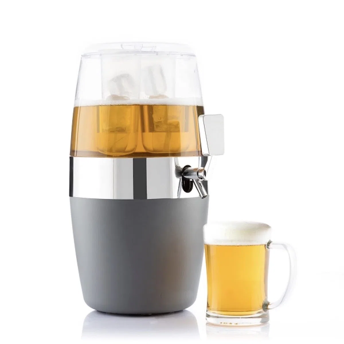 MODEZVOUS - Distributeur Boisson avec Double Tube Réfrigérant pour Glacon et Robinet - Tireuse à Bière - 4 litres